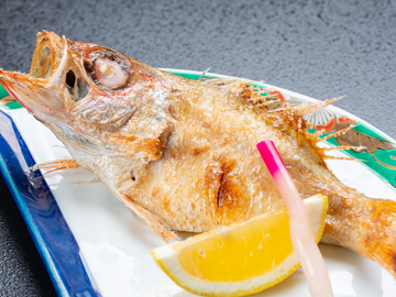 *【夕食一例】新潟を代表する高級魚、のどぐろを贅沢な塩焼きにしました♪是非ご賞味下さい。
