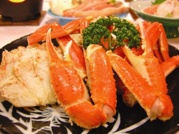 蟹会席。日本海の王様「ズワイ蟹」をフルコースで。姿盛、じゃぶしゃぶ・焼きなどをお楽しみください
