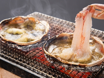【蟹コース一例】かにしゃぶを贅沢にカニみそで。