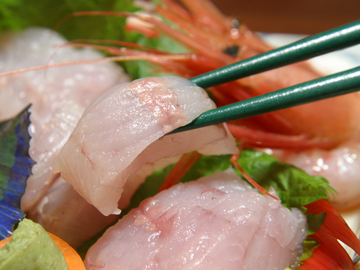 *【夕食一例（夏季）】プランクトンが豊富な日本海では、脂の乗った魚が獲れます