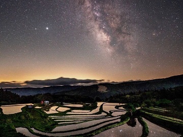 【別宮棚田の星空】鉢伏山・中腹に広がる棚田。星空もオススメです