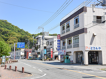 *【外観】駿河湾の一番奥に位置し、海と山に囲まれた小さな旅館でございます