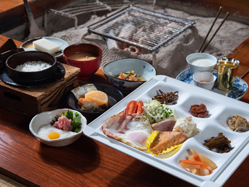 *【朝食一例】少しずつのおかずにお米美味しい。健康的な朝ごはんです。