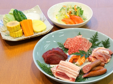 *【バーベキュー】新鮮野菜・厳選したお肉を豪快に！！（一例）