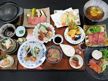 【但馬牛会席】但馬の贅沢食材と言えば但馬牛!鉄板焼きをメインに≪但馬の幸≫を会席でご用意!