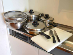 *全客室に調理器具と食器類を完備!ご自由にご利用下さい。