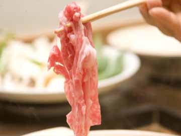きよみ荘一押し☆自家製のおだしで頂く、近江牛のしゃぶしゃぶ!口の中でとろけるお肉は最高♪