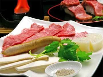 近江牛の陶板焼き
