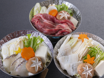 *【夕食/鍋(4月～9月)】メインとなる鍋料理。季節によって変わるのも魅力です。