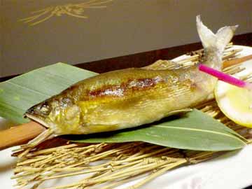 【夕食一例】夕食にはもちろん旬の川魚もご堪能いただけます。