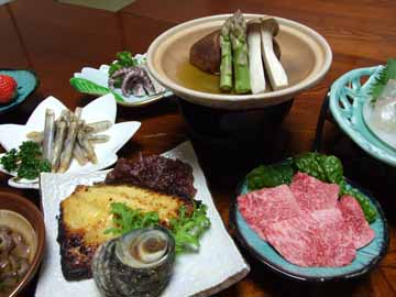 ご夕食★豊後牛セット★冬は「豊後牛セット」または「鍋セット」のどちらかになります。