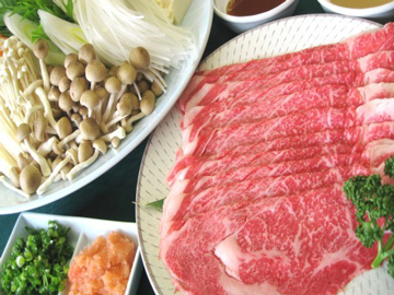 【牛しゃぶセット一例】地元黒田庄牛をオリジナルの出汁で召し上がれ♪