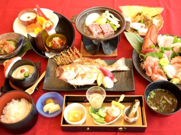 *夕食|夏の献立一例（選魚会席）/自分で選ぶ選魚会席♪新鮮な海の幸をお楽しみ下さい