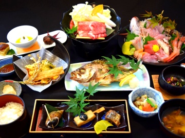 *夕食|秋の献立一例（選魚会席）/自分で選ぶ選魚会席♪新鮮な海の幸をお楽しみ下さい