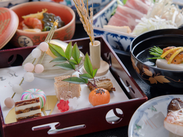 *【年末年始用夕食】年末年始プランの夕食では、縁起の良い華やかな前菜をご用意します。