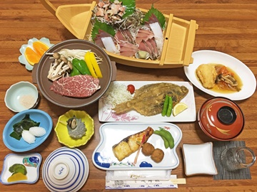 *お夕食一例（壱岐牛会席）/お料理イメージです。壱岐が誇るブランド牛をご賞味ください。