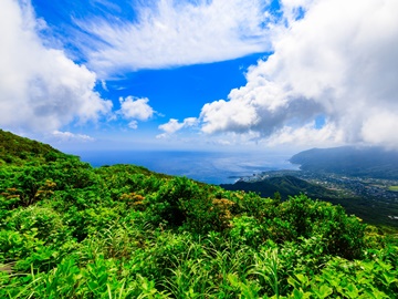 *八丈富士／登山口付近からの眺め。雄大な絶景が広がります。