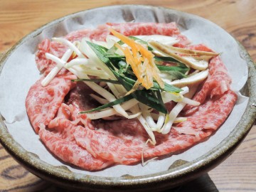 *【お料理】夕食　牛肉の陶板焼き
