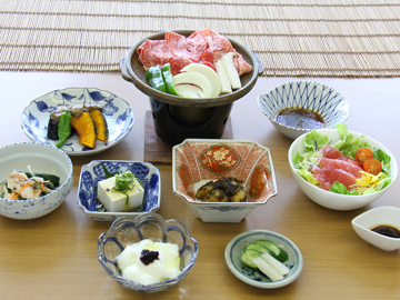 【飛騨えごまを使った夕食一例】飛騨えごまでひと工夫♪お料理の良さを引き立てるえごまを使った夕食です♪