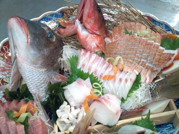 串本の鮮魚をふんだんに使ったお刺身盛り(画像は3~4人前になります)