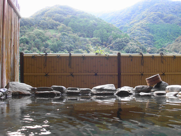 【温泉】露天風呂からの山の景色