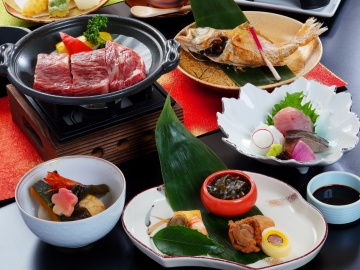 【のどぐろ×黒毛和牛会席】島根の特産品高級魚「のどぐろ」と黒毛和牛が味わえる会席