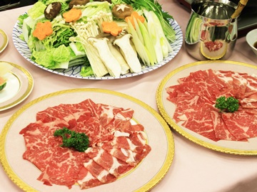 【しゃぶしゃぶコース】２種類のスープで味わうしゃぶしゃぶコース！